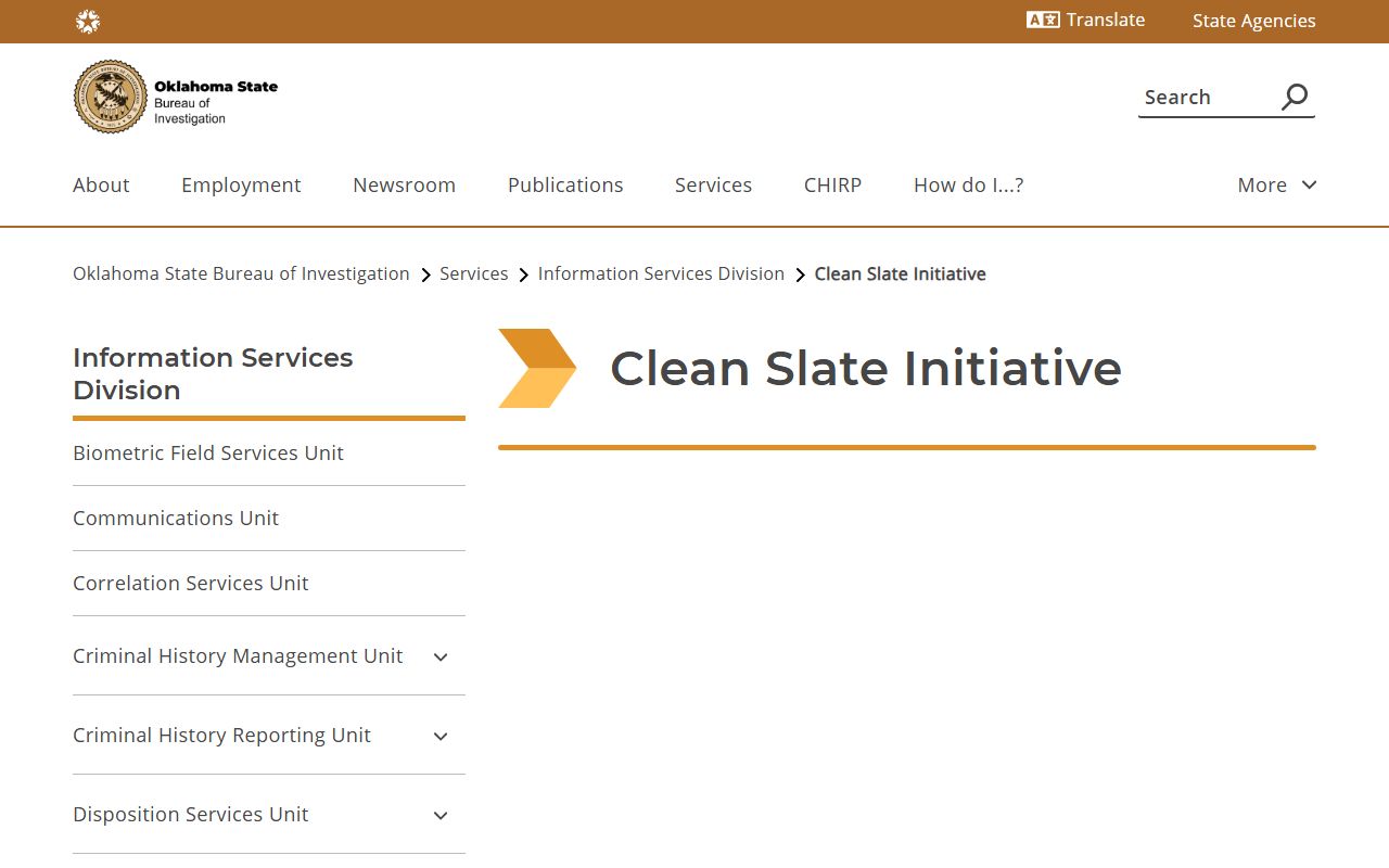 Dewey County criminal court records OSBI Clean Slate expungement initiative