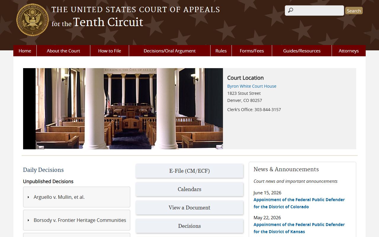 Dewey County District Court Tenth Circuit federal appeals court records
